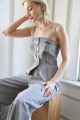 SLEEK ESSENCE DENIM TOP - Flying Tomato - Flyclothing LLC