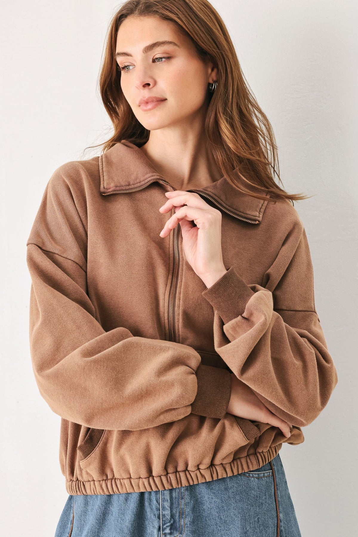 DELIGHTFUL DRAPE FRENCH TERRY SWEATSHIRT - Flying Tomato - Flyclothing LLC