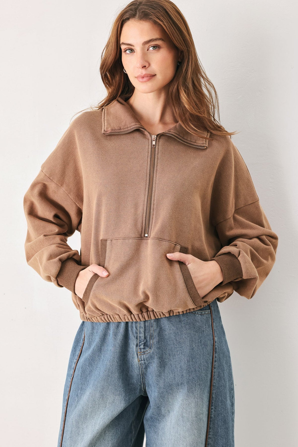 DELIGHTFUL DRAPE FRENCH TERRY SWEATSHIRT - Flying Tomato - Flyclothing LLC