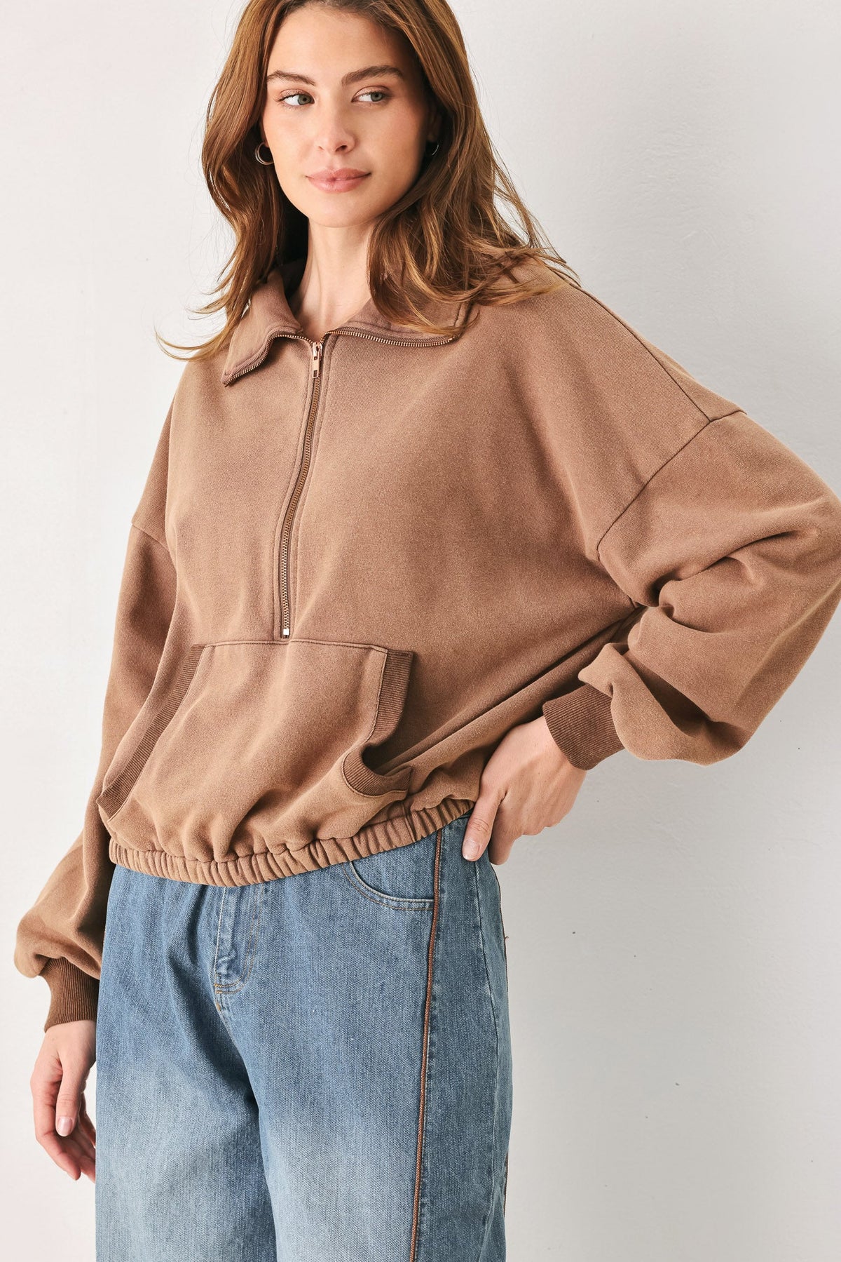 DELIGHTFUL DRAPE FRENCH TERRY SWEATSHIRT - Flying Tomato - Flyclothing LLC