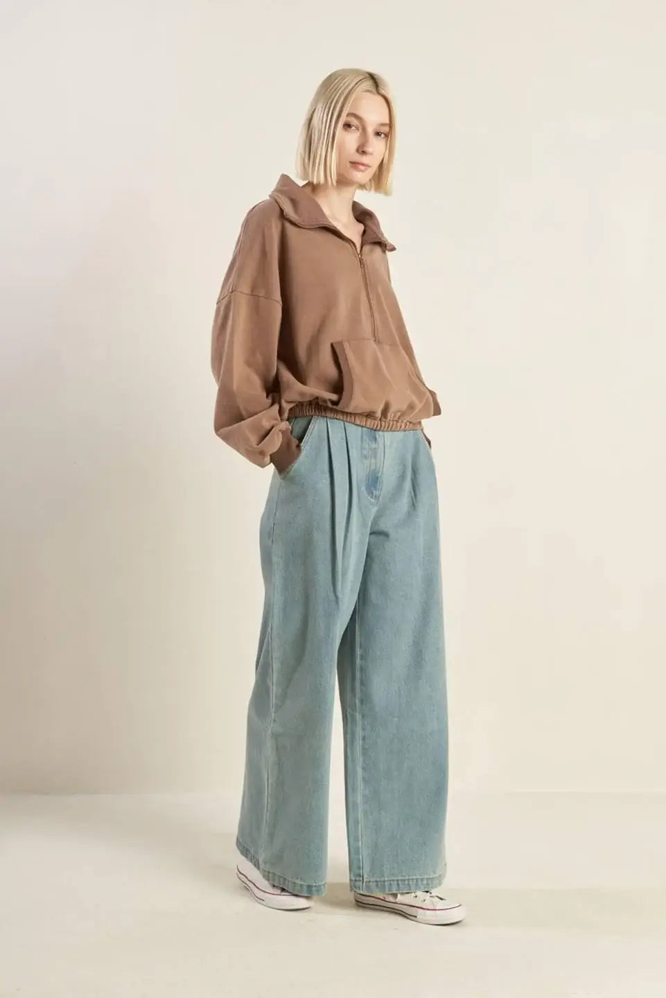 DELIGHTFUL DRAPE FRENCH TERRY SWEATSHIRT - Flying Tomato - Flyclothing LLC