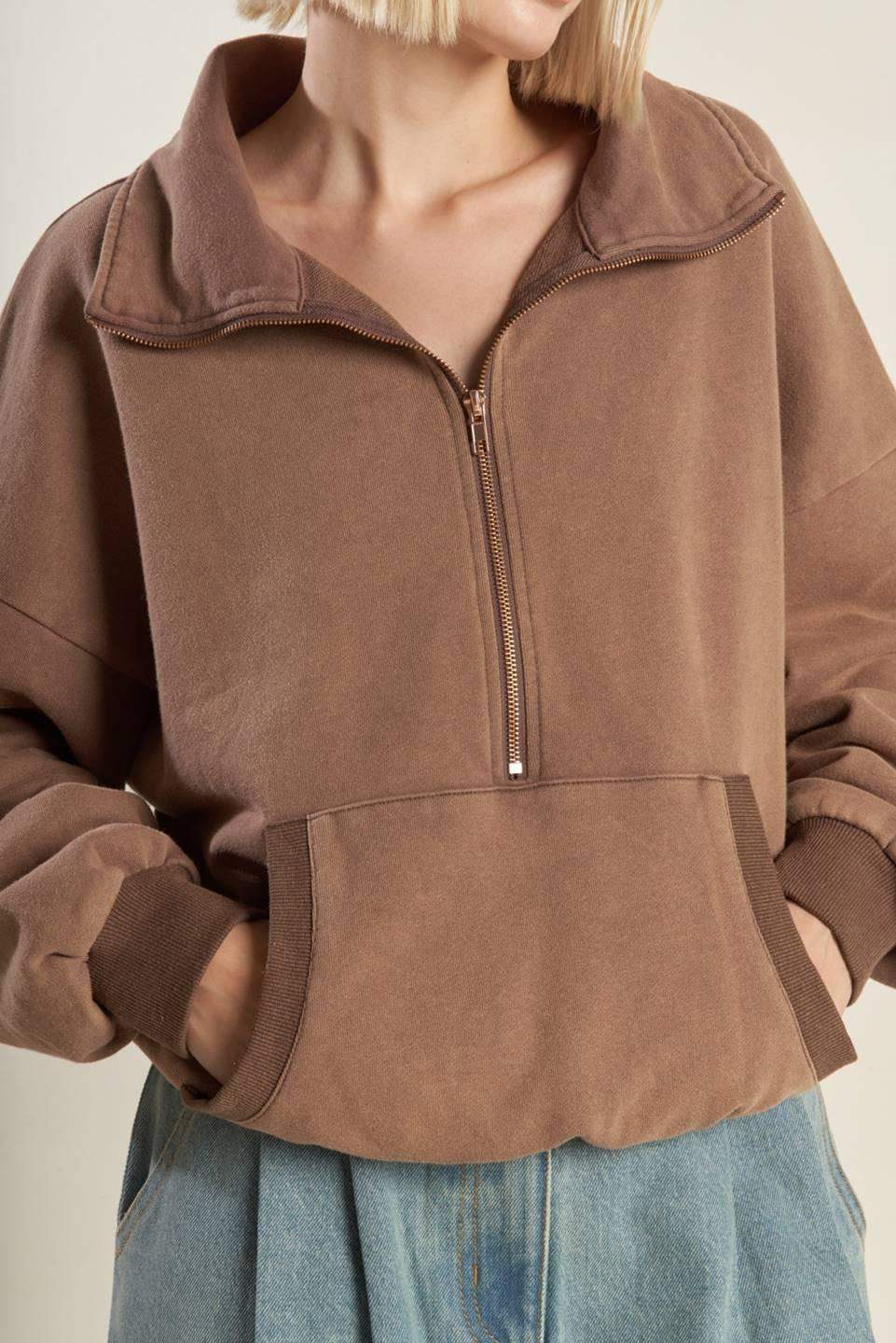 DELIGHTFUL DRAPE FRENCH TERRY SWEATSHIRT - Flying Tomato - Flyclothing LLC