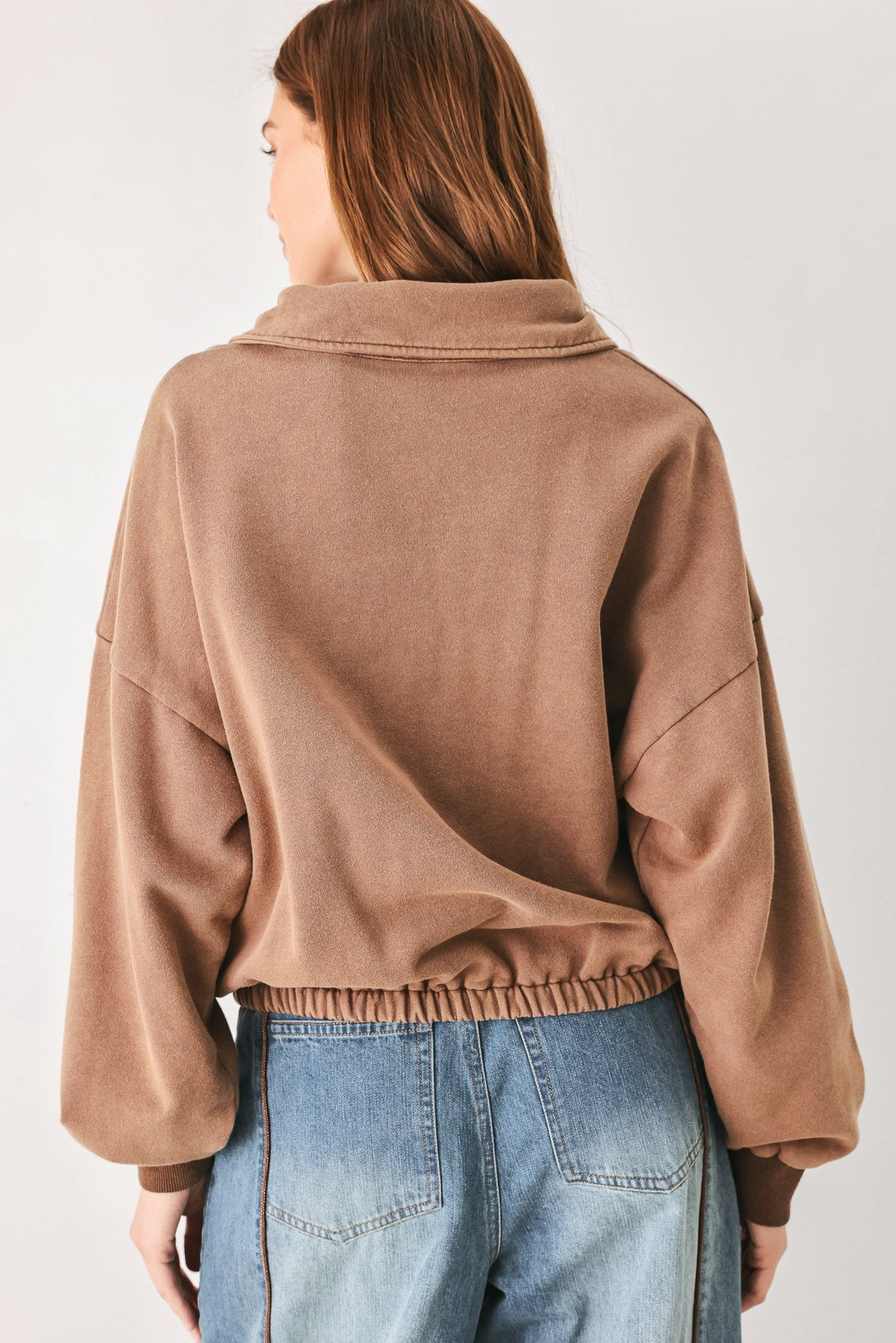 DELIGHTFUL DRAPE FRENCH TERRY SWEATSHIRT - Flying Tomato - Flyclothing LLC
