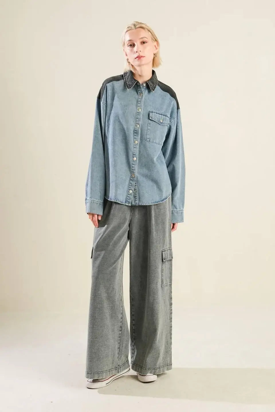 MY LOVE FOR YOU DENIM SHIRT - Flying Tomato - Flyclothing LLC