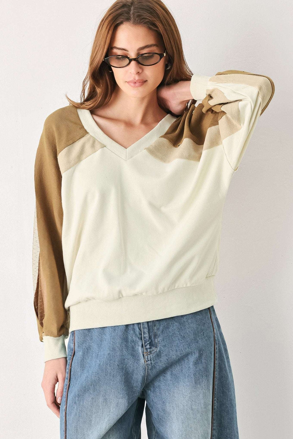 LAST FLING CREA, BLOCKED TOP - Flying Tomato - Flyclothing LLC