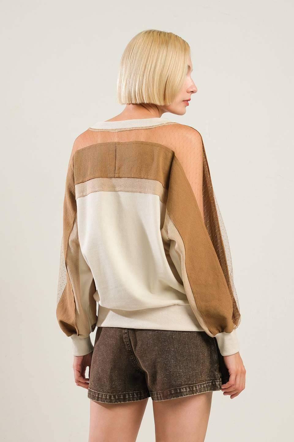 LAST FLING CREA, BLOCKED TOP - Flying Tomato - Flyclothing LLC