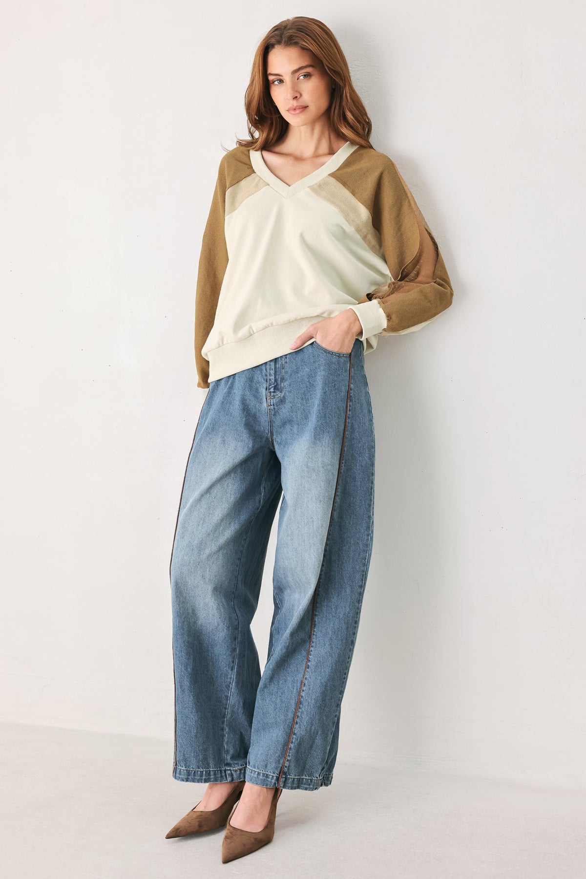 LAST FLING CREA, BLOCKED TOP - Flying Tomato - Flyclothing LLC