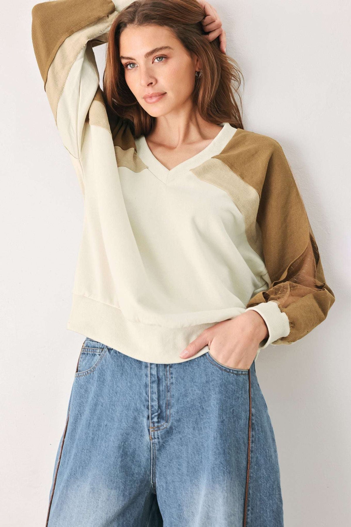LAST FLING CREA, BLOCKED TOP - Flying Tomato - Flyclothing LLC