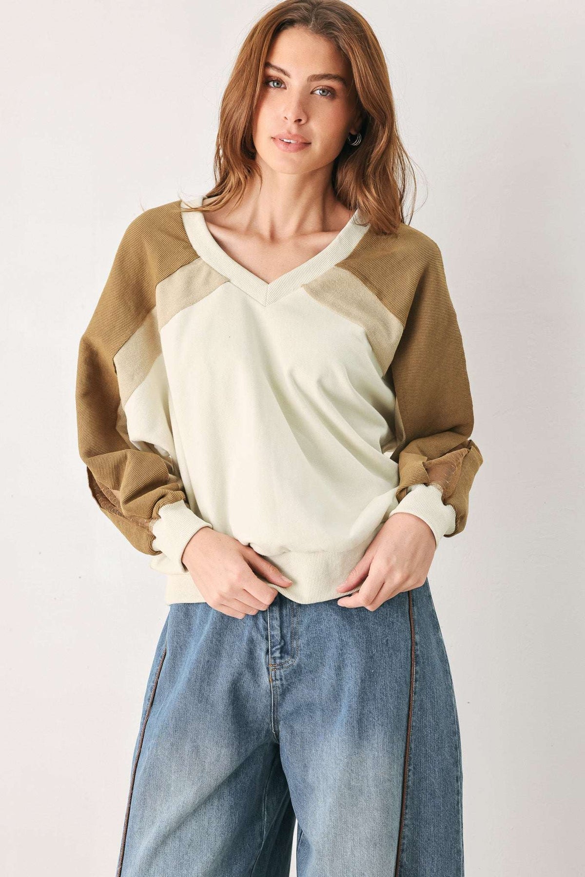 LAST FLING CREA, BLOCKED TOP - Flying Tomato - Flyclothing LLC