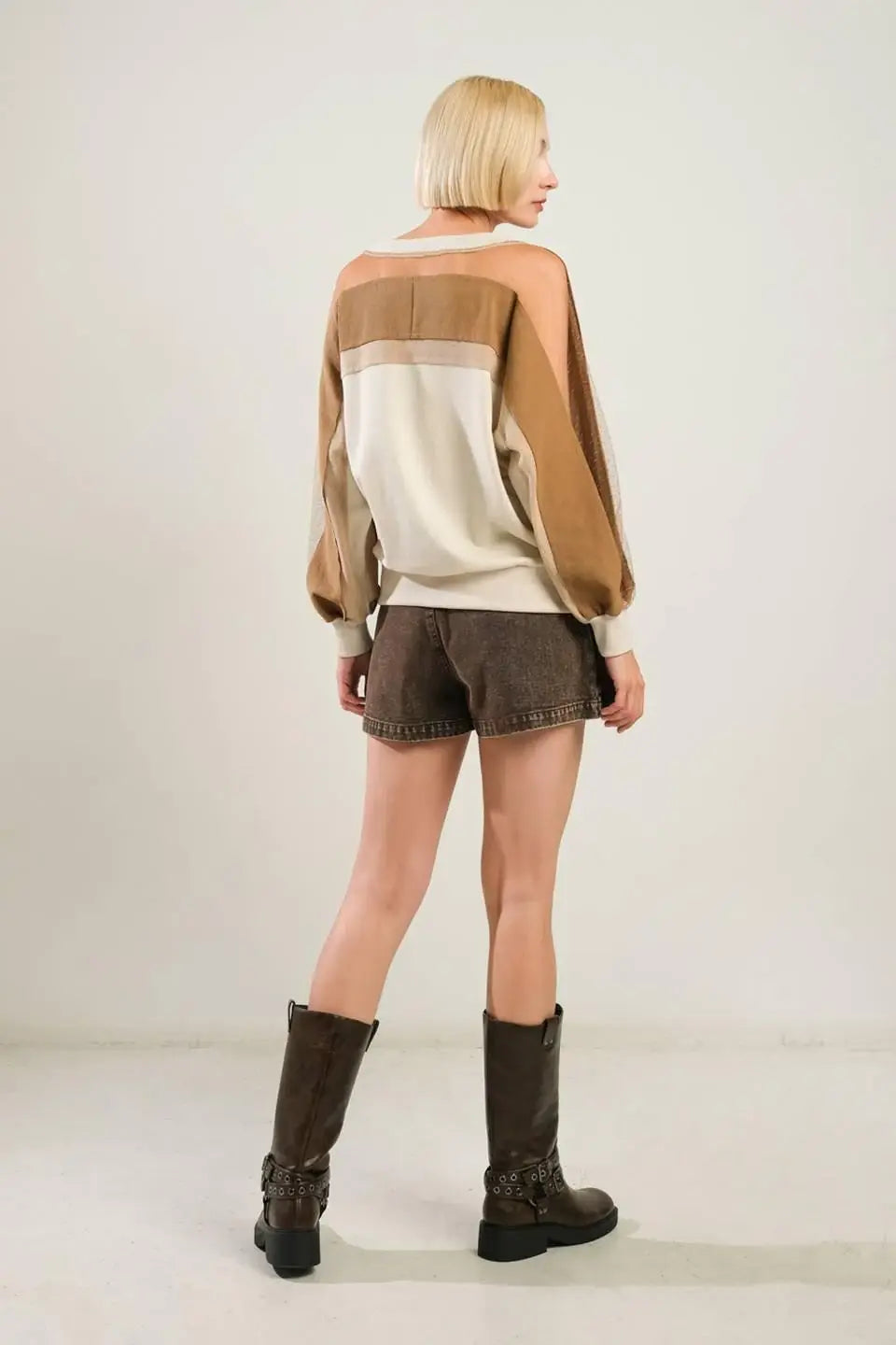 LAST FLING CREA, BLOCKED TOP - Flying Tomato - Flyclothing LLC