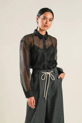 LOVE OVER FEAR ORGANZA TOP - Flying Tomato - Flyclothing LLC