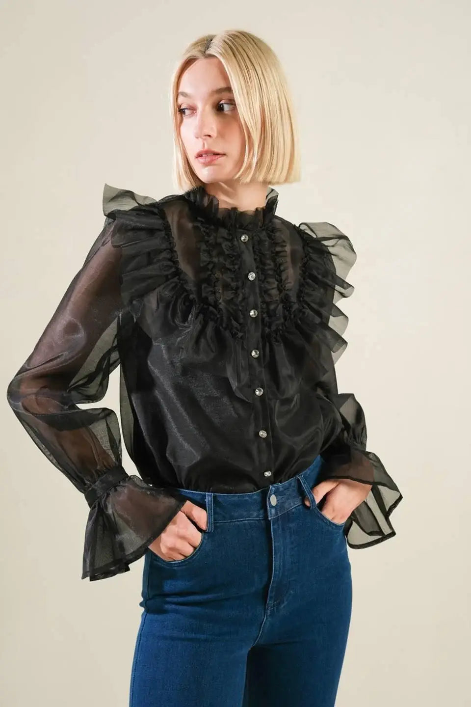 TO MY LOVE WOVEN BLOUSE - Flying Tomato - Flyclothing LLC