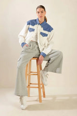 KEEP IT GOING WOVEN AND DENIM SHIRT - Flying Tomato - Flyclothing LLC