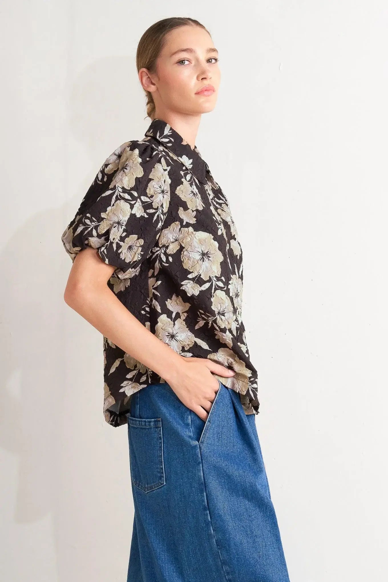 POSH PRESENCE WOVEN TOP - Flying Tomato - Flyclothing LLC