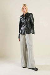MY HEART TO YOU FAUX LEATHER TOP - Flying Tomato - Flyclothing LLC