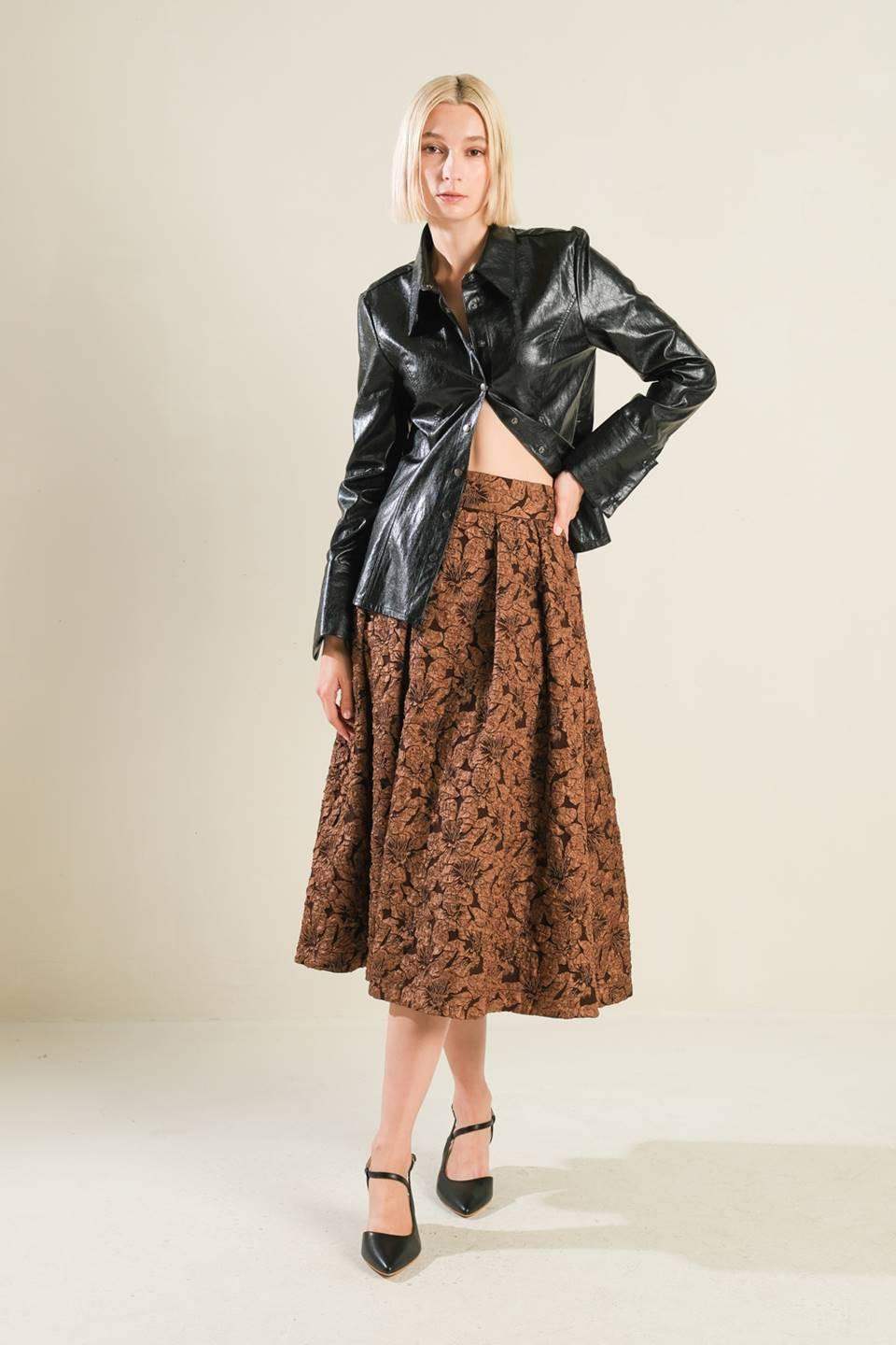 MY HEART TO YOU FAUX LEATHER TOP - Flying Tomato - Flyclothing LLC