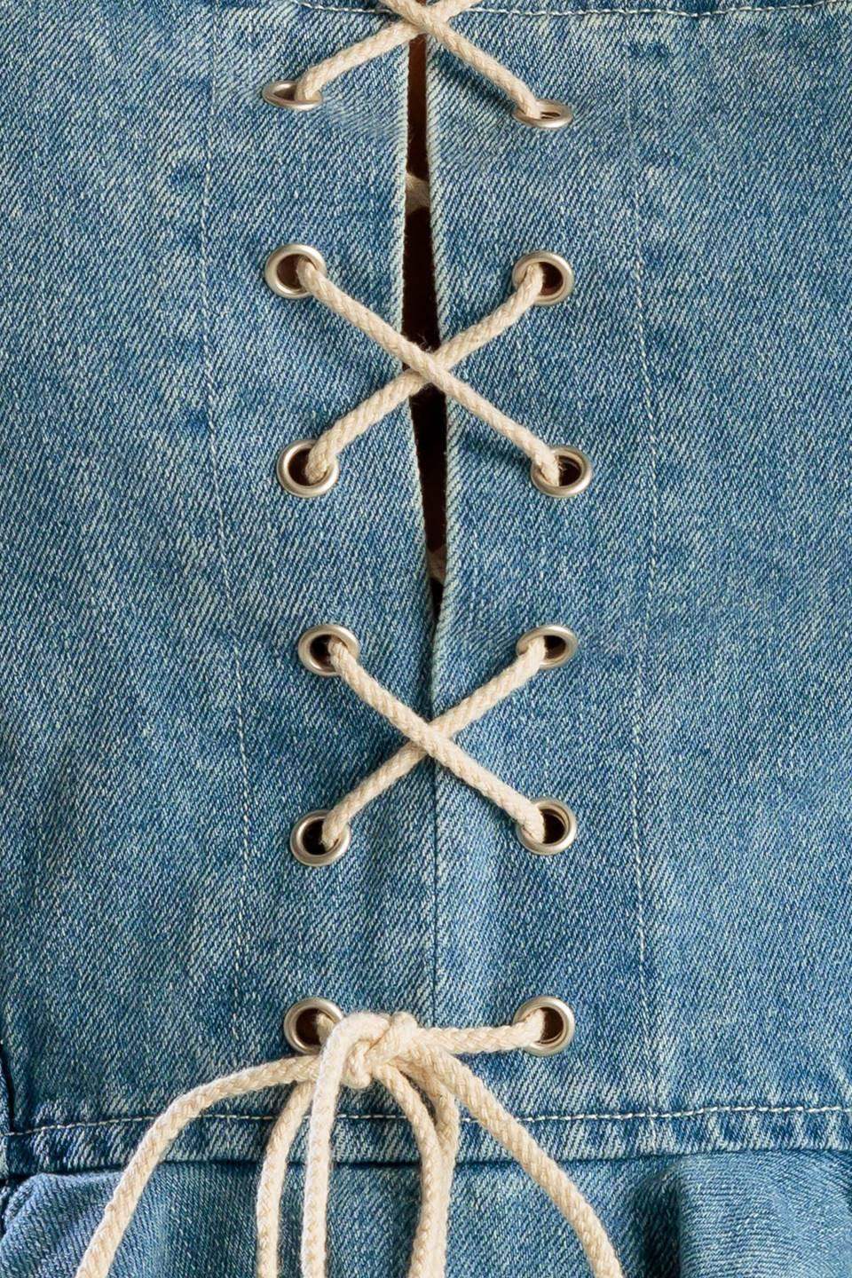 GRAND ENTRANCE INDIGO DENIM TOP - Flying Tomato - Flyclothing LLC