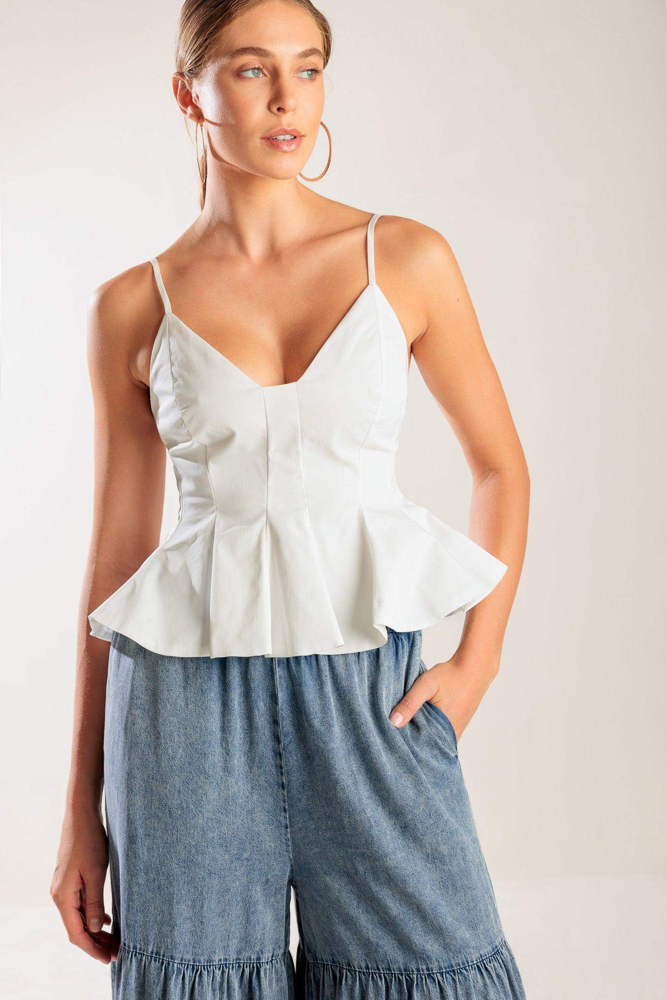 IT'S PERFECT TIMING WOVEN CAMI TOP - Flying Tomato - Flyclothing LLC