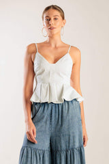 IT'S PERFECT TIMING WOVEN CAMI TOP - Flying Tomato - Flyclothing LLC