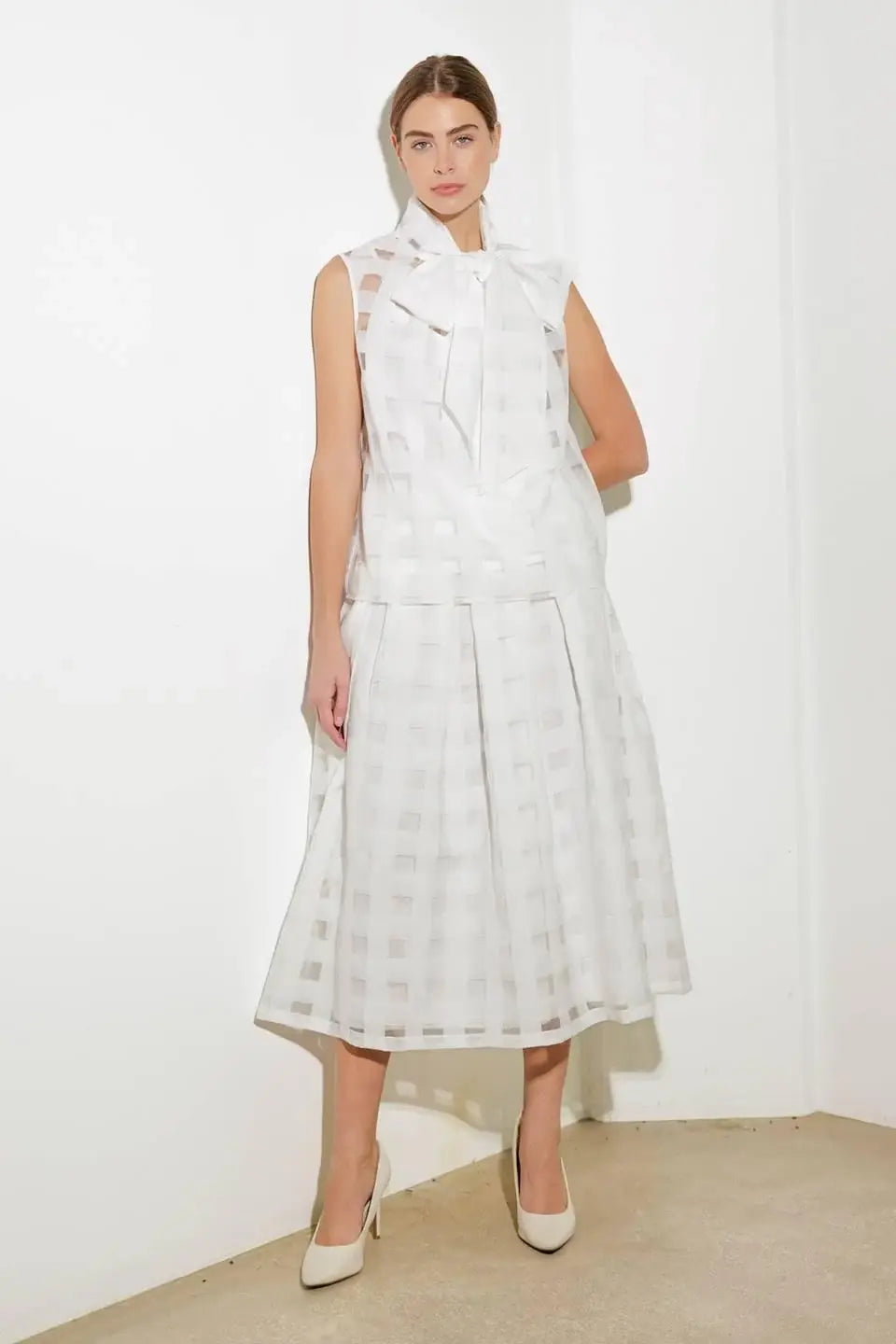 LIVE FOR US WHITE WOVEN ORGANZA TOP - Flying Tomato - Flyclothing LLC