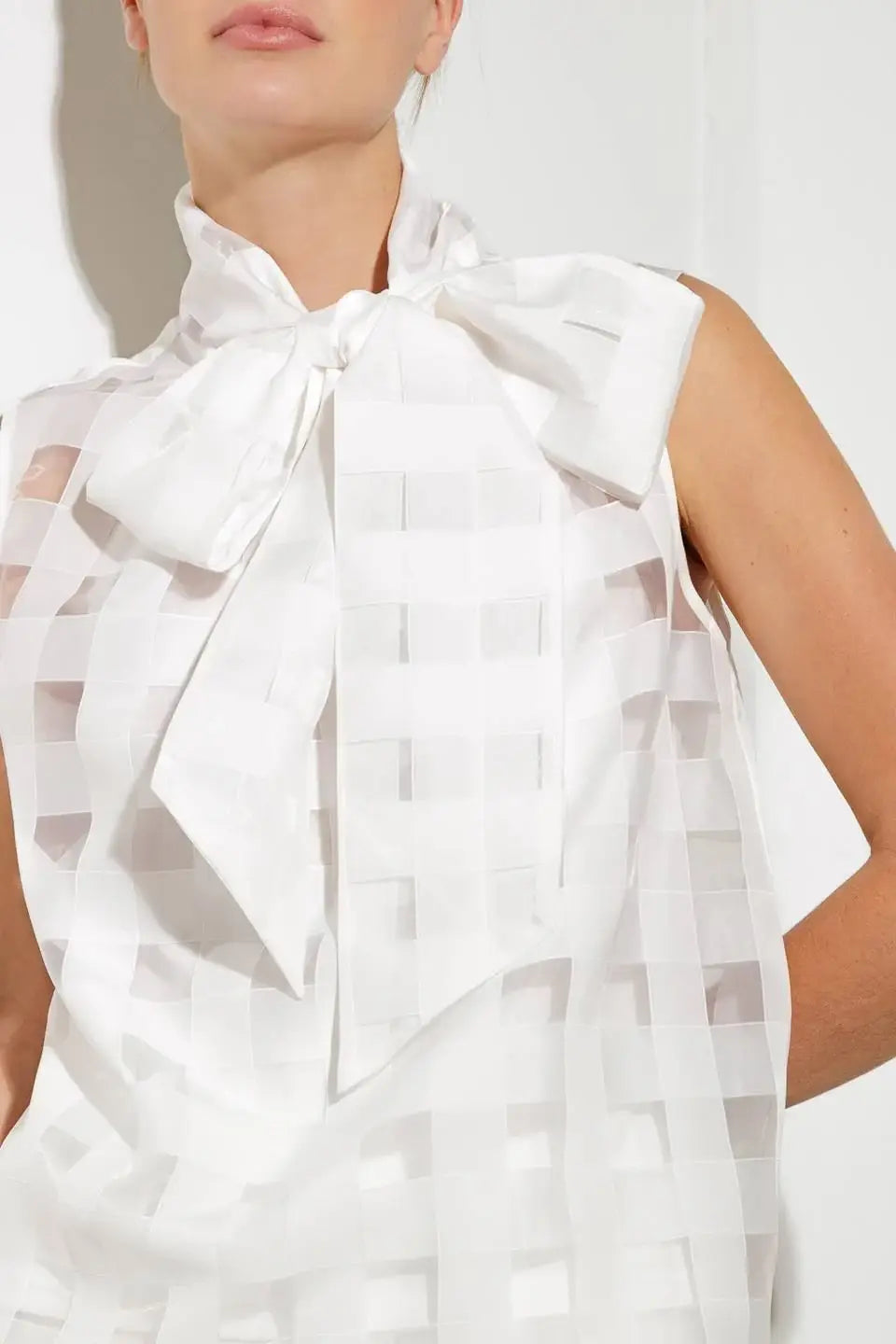 LIVE FOR US WHITE WOVEN ORGANZA TOP - Flying Tomato - Flyclothing LLC