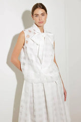 LIVE FOR US WHITE WOVEN ORGANZA TOP - Flying Tomato - Flyclothing LLC