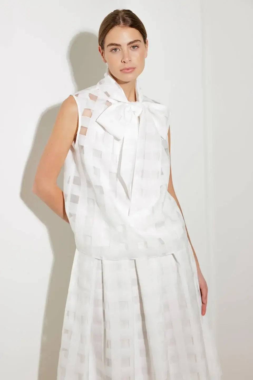 LIVE FOR US WHITE WOVEN ORGANZA TOP - Flying Tomato - Flyclothing LLC