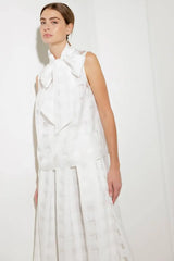 LIVE FOR US WHITE WOVEN ORGANZA TOP - Flying Tomato - Flyclothing LLC