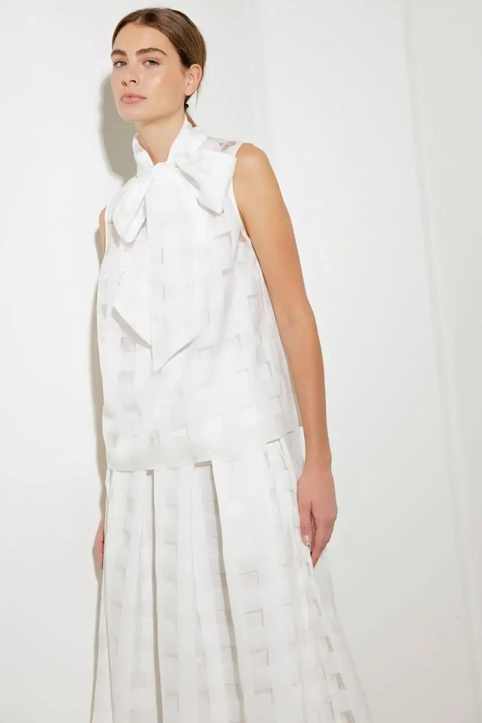 LIVE FOR US WHITE WOVEN ORGANZA TOP - Flying Tomato - Flyclothing LLC
