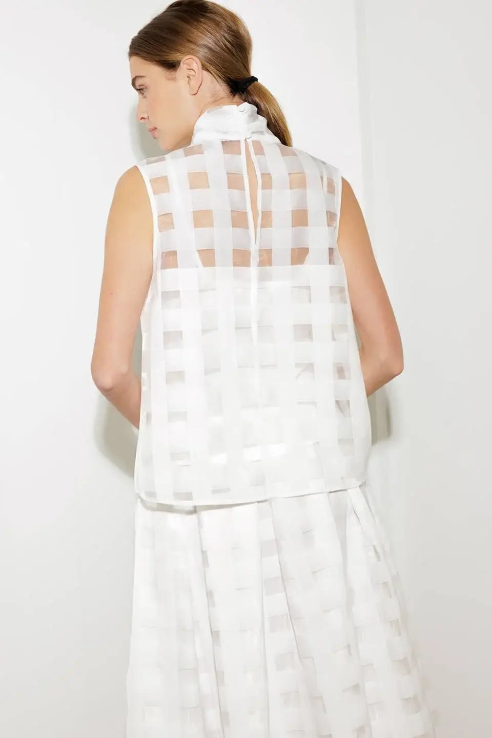 LIVE FOR US WHITE WOVEN ORGANZA TOP - Flying Tomato - Flyclothing LLC