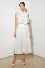 LIVE FOR US WHITE WOVEN ORGANZA TOP - Flying Tomato - Flyclothing LLC
