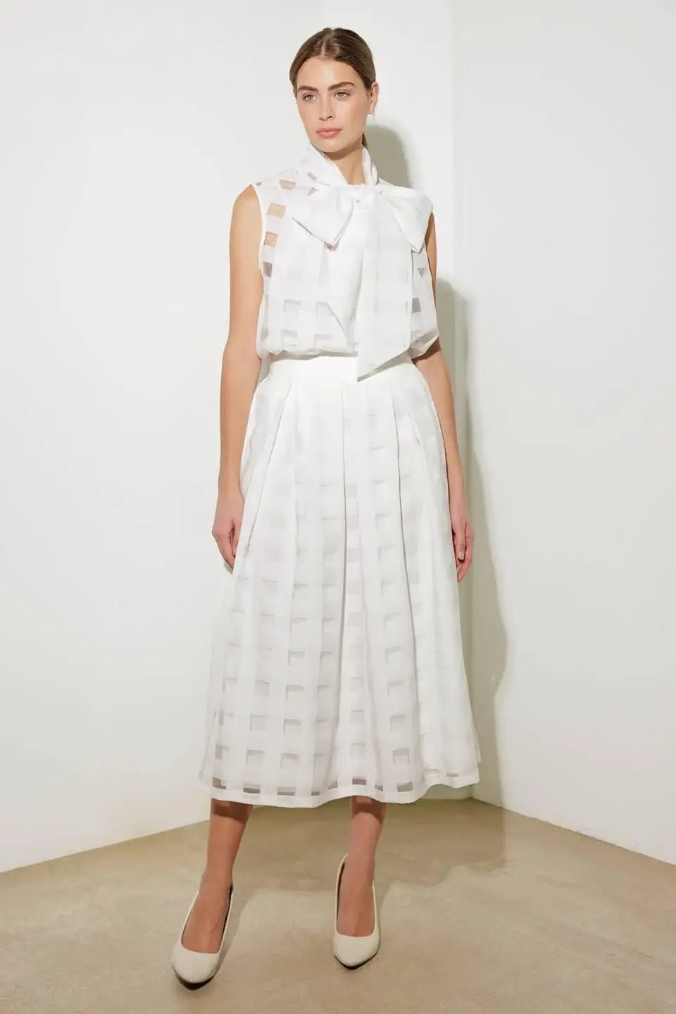 LIVE FOR US WHITE WOVEN ORGANZA TOP - Flying Tomato - Flyclothing LLC