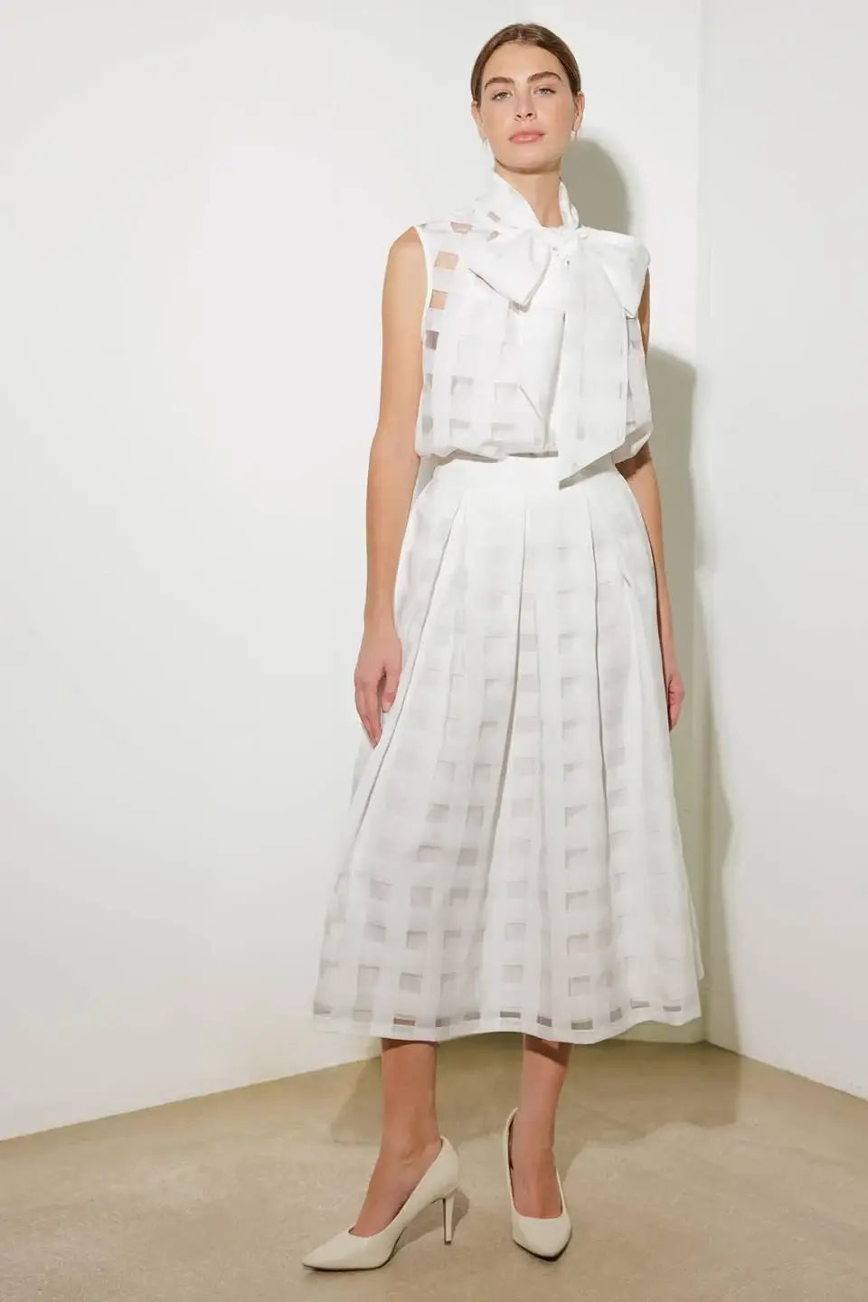 LIVE FOR US WHITE WOVEN ORGANZA TOP - Flying Tomato - Flyclothing LLC