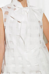 LIVE FOR US WHITE WOVEN ORGANZA TOP - Flying Tomato - Flyclothing LLC