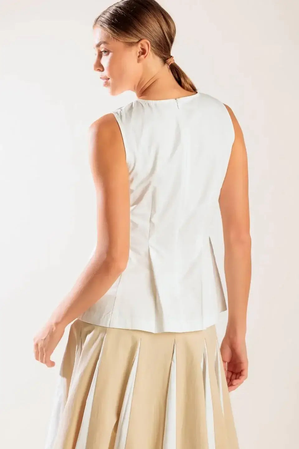 FIRST DATE WHITE WOVEN TOP - Flying Tomato - Flyclothing LLC