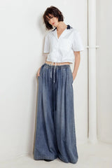 COASTAL COLLAR WOVEN CROP TOP - Flying Tomato - Flyclothing LLC