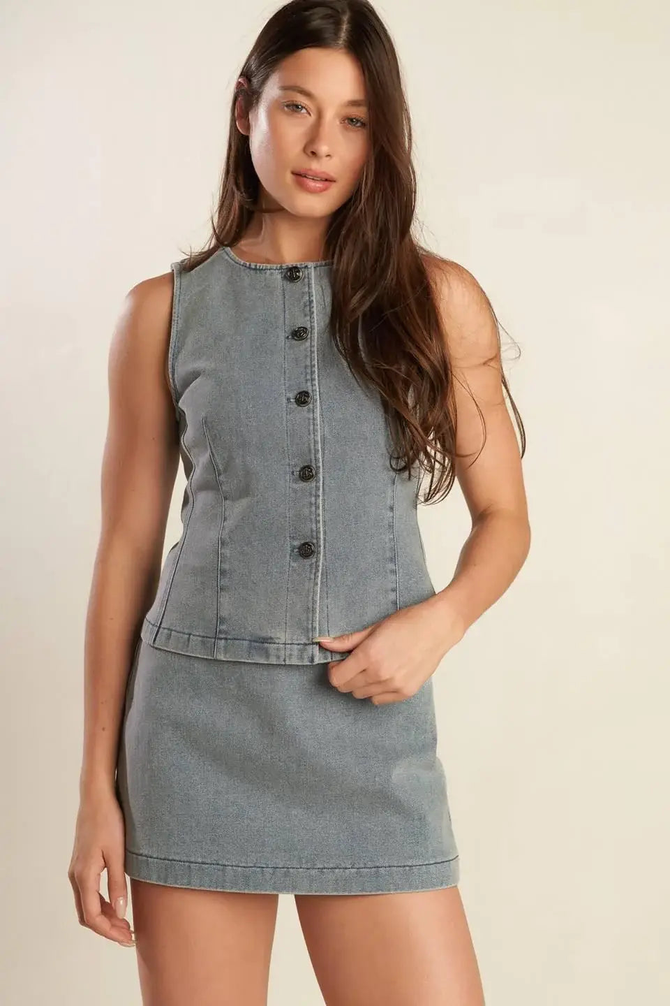 DAISY DATE DENIM VEST - Flying Tomato - Flyclothing LLC