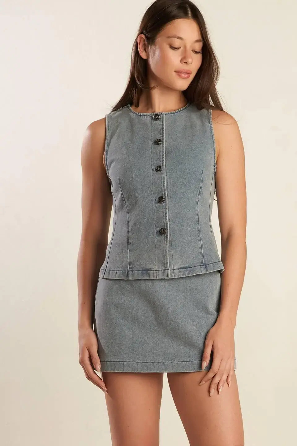 DAISY DATE DENIM VEST - Flying Tomato - Flyclothing LLC