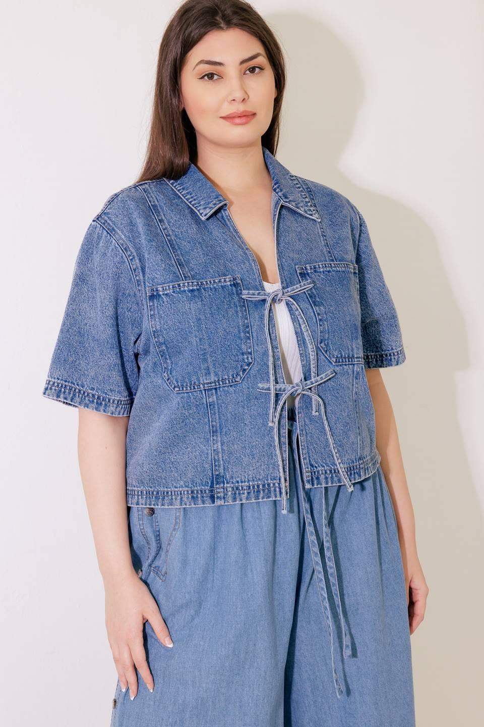 BY CHANCE DENIM TOP - Flying Tomato - Flyclothing LLC