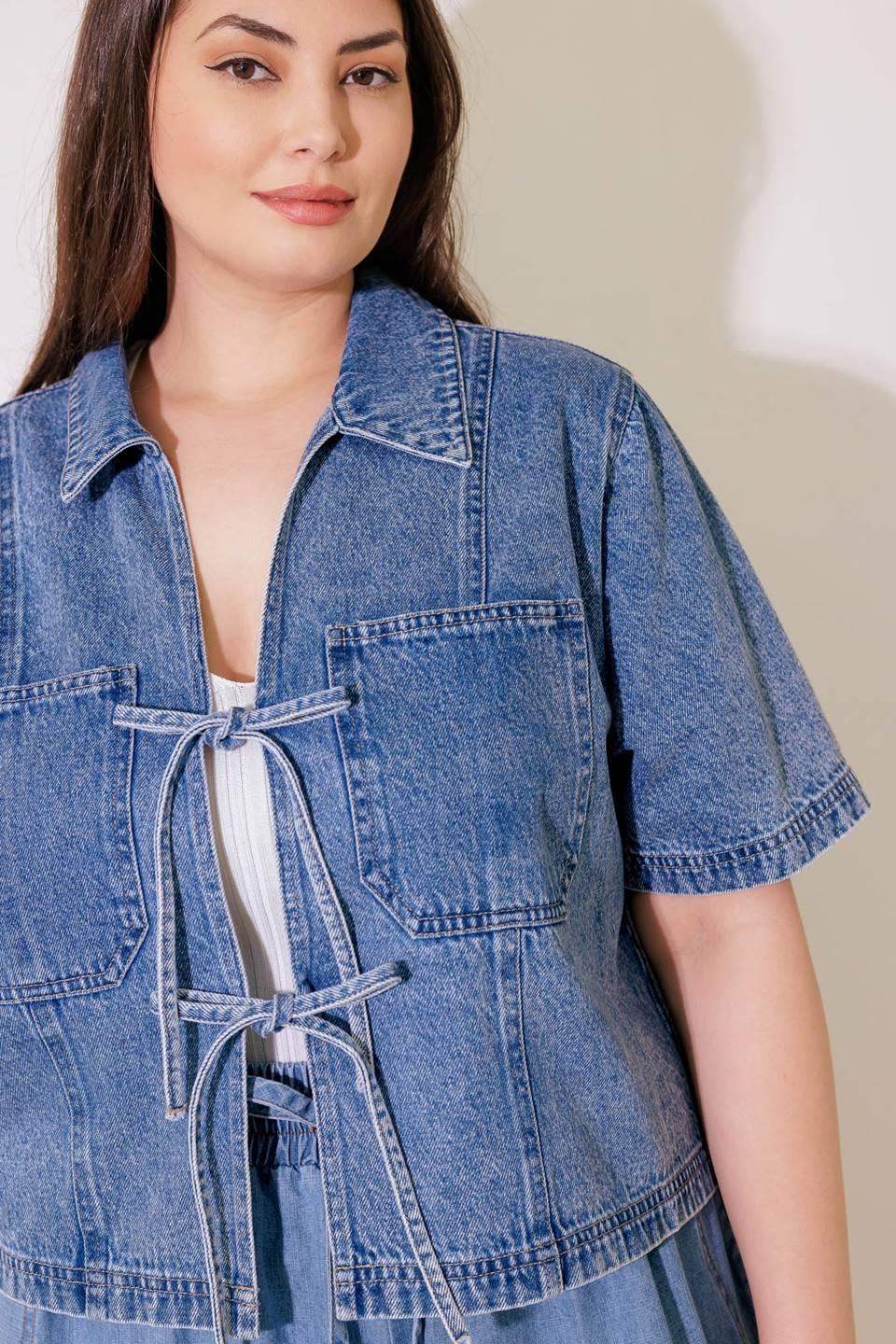 BY CHANCE DENIM TOP - Flying Tomato - Flyclothing LLC