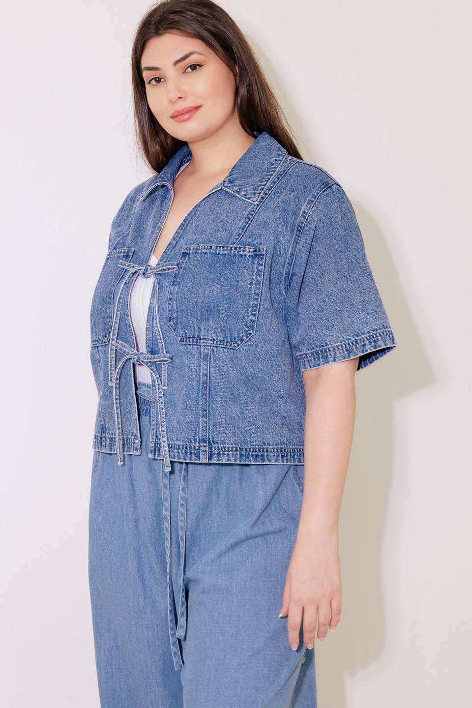 BY CHANCE DENIM TOP - Flying Tomato - Flyclothing LLC