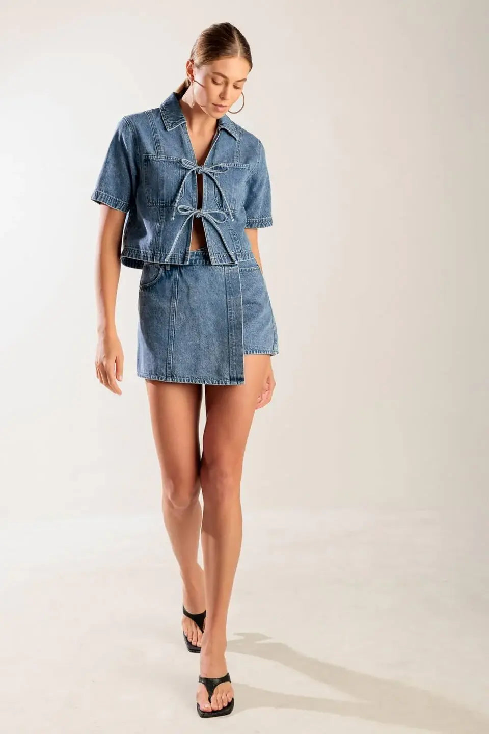BY CHANCE DENIM TOP - Flying Tomato - Flyclothing LLC