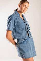 BY CHANCE DENIM TOP - Flying Tomato - Flyclothing LLC