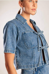 BY CHANCE DENIM TOP - Flying Tomato - Flyclothing LLC