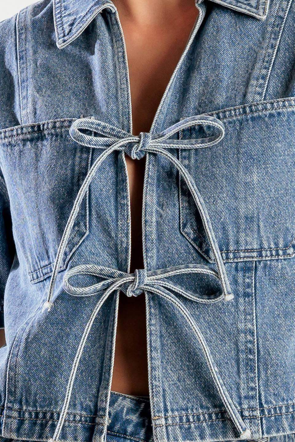 BY CHANCE DENIM TOP - Flying Tomato - Flyclothing LLC