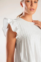 MEMORIES IN FOCUS WHITE WOVEN TOP - Flying Tomato - Flyclothing LLC