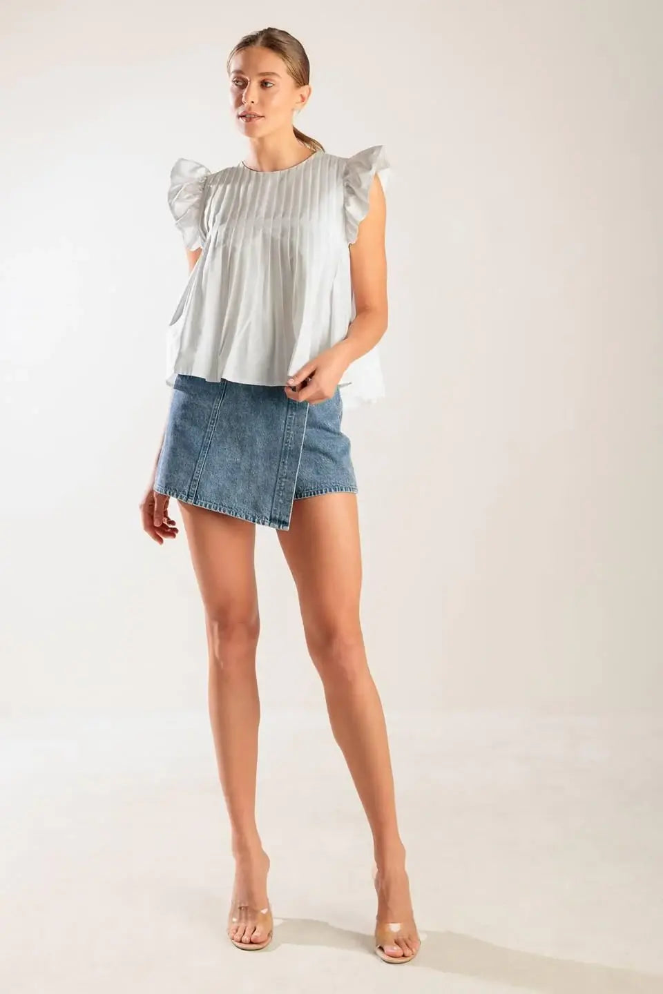 MEMORIES IN FOCUS WHITE WOVEN TOP - Flying Tomato - Flyclothing LLC