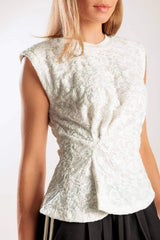HIDDEN SMILES WHITE WOVEN LACE TOP - Flying Tomato - Flyclothing LLC