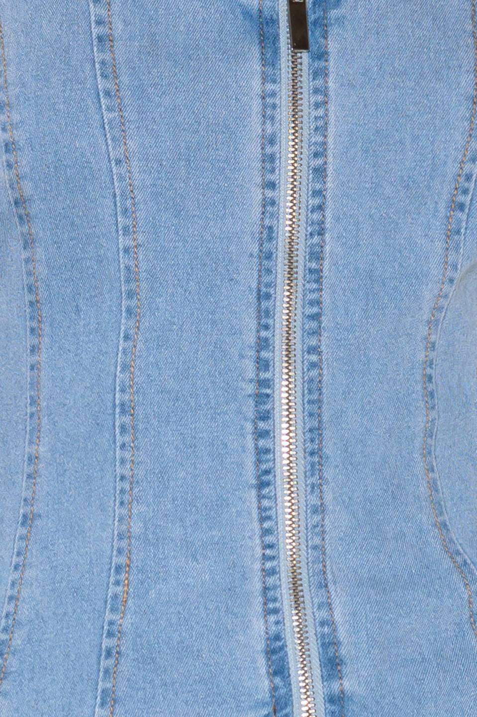 ALMOST ANGELIC LIGHT INDIGO DENIM TOP - Flying Tomato - Flyclothing LLC