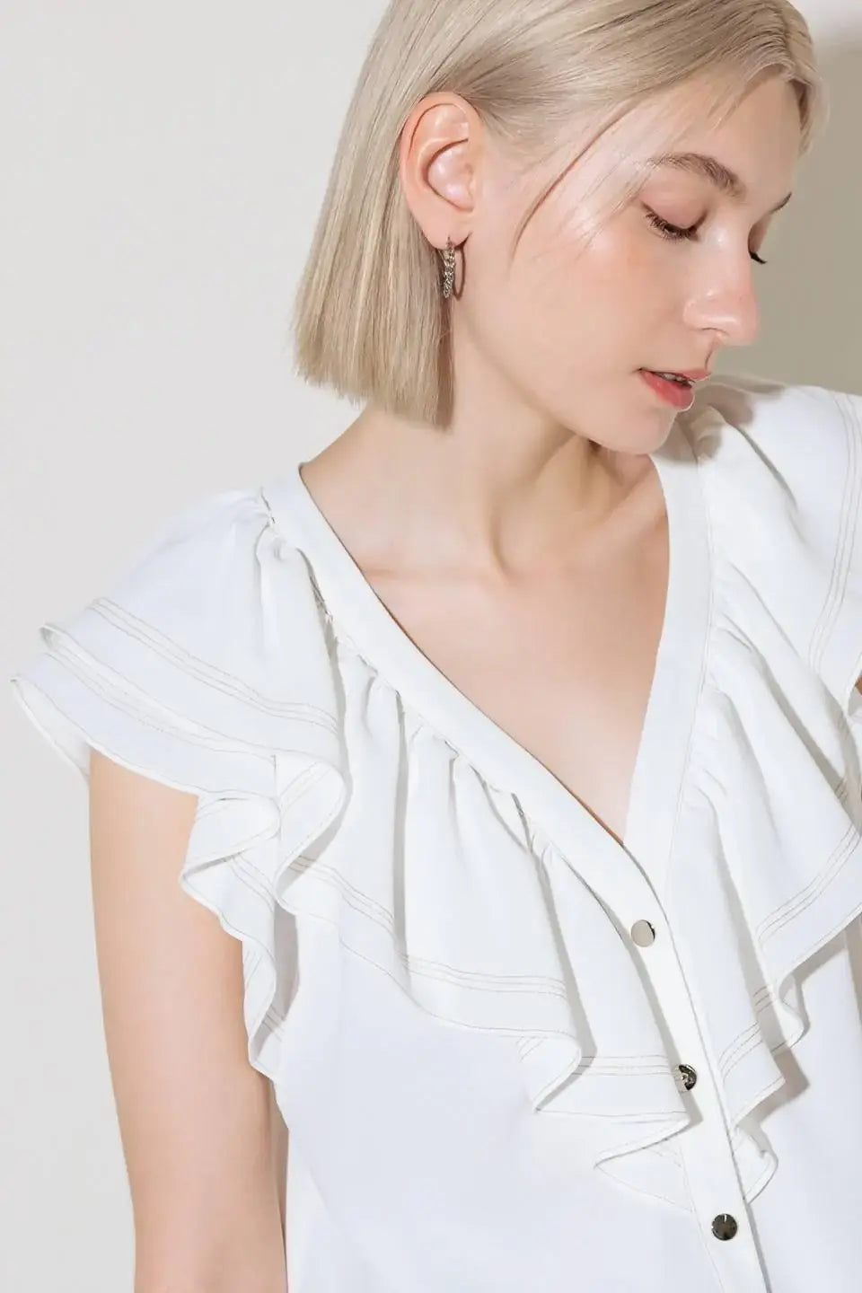 MADE FOR ROMANCE OFF WHITE WOVEN TOP - Flying Tomato - Flyclothing LLC
